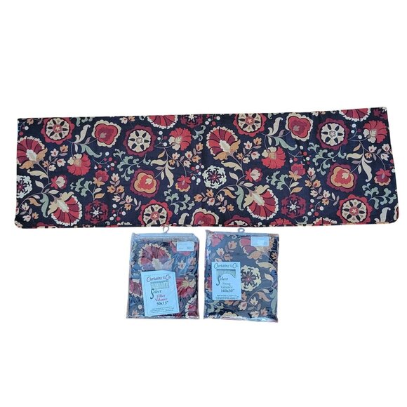 Curtains Co Daphne Filler Valance 50x13 Swag Valance 100x30 Set Harvest Floral - Picture 1 of 9